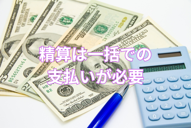 精算は一括での支払いが必要