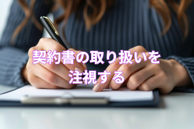 契約書の取り扱いを注視する