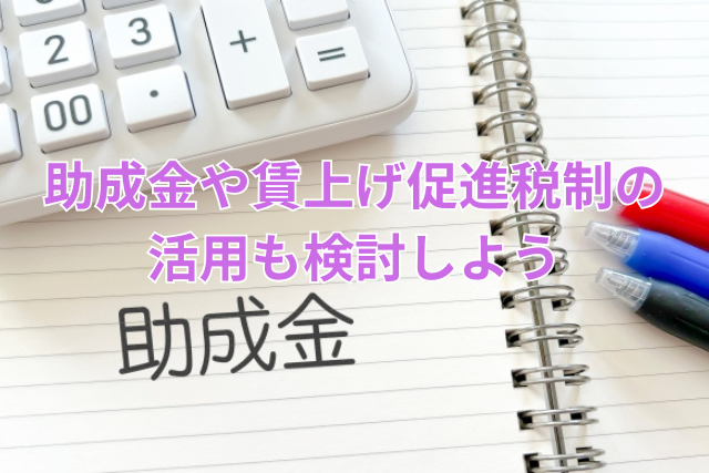 助成金や賃上げ促進税制の活用も検討しよう